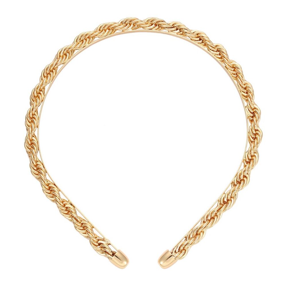 Chain Headband for Women Gold Metal Twisted Hair Chains Statement Hairband Hair - Picture 1 of 7